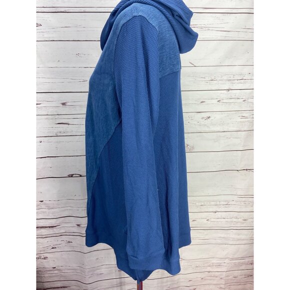 DG2 Diane Gilman Stretch Twill‎ Knit Denim Jacket Hoodie MIDTONE Size XL - Picture 4 of 11